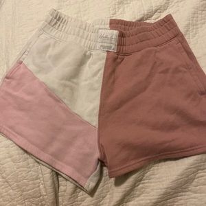 Hollister ultra high rise sweat shorts, color block